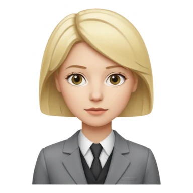 blond haired female lawjer grey suit sticker