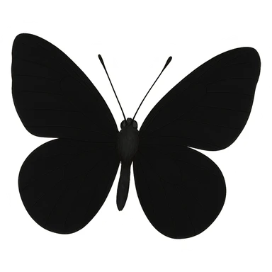 Make the butterfly's wings and body black, keep the ghibli style, remove the background. sticker