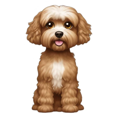 Brown shitzu Maltese poodle dog sticker