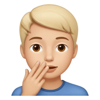 Silent face, shushing sticker