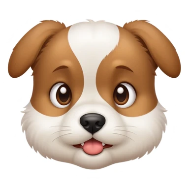 cute grimacing puppy with concerned eyes sticker