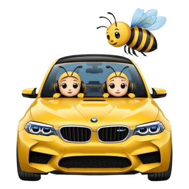Bmw m5 f90 with cute bee driving  sticker