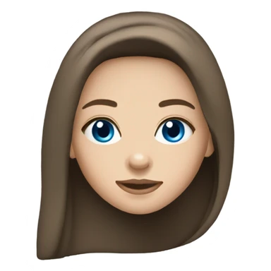 Pretty brunette girl with blue eyes  long hair light skin sticker