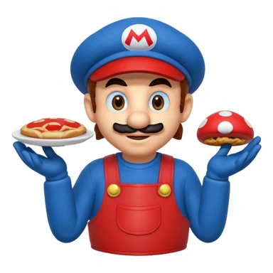 Super Mario che fa la spesa e si mangia un fungo sticker