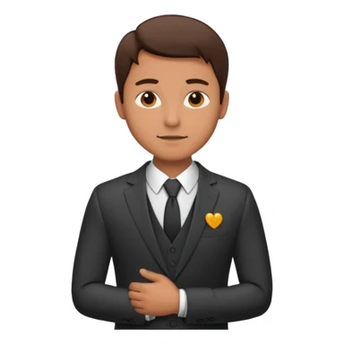 una mano en pecho vestido masculino sticker