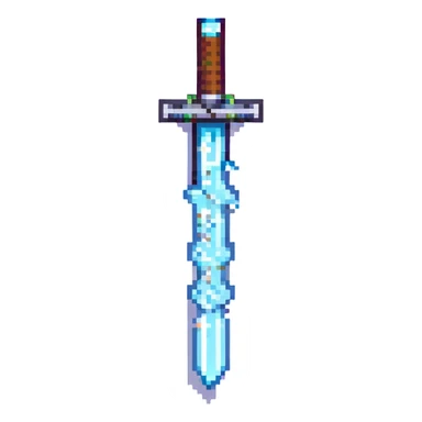 Minecraft diamond sword pixel art sticker