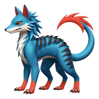  exotic tropical cyber-Sleuth-Sergal-Litten-Linoone-Noibat-Fakémon-Pokémon-Vernid-creature sticker
