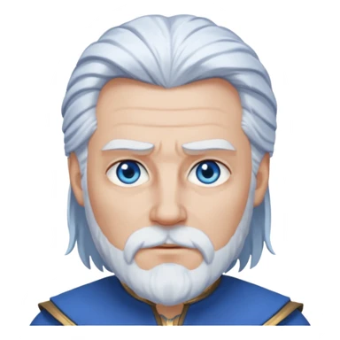 Odin with blue eyes, white hair, blue outfit sticker