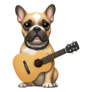 Tan French bulldog guitar sticker