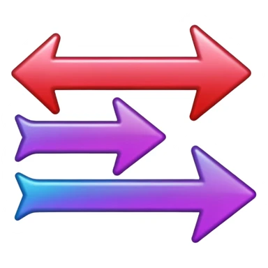 color gradient between red and purple glitter arrow right sticker