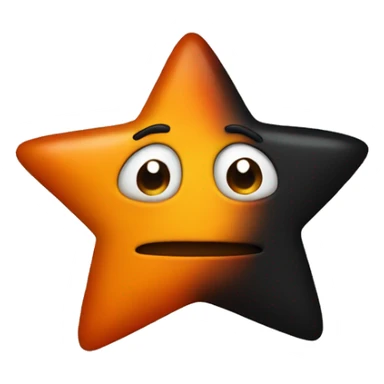 jumping star half black, half orange burnt sticker