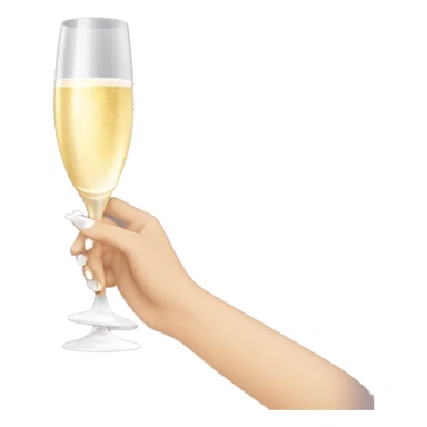 white woman hand with french nails holding champagne glass sticker