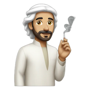 Saudi man with cigarette sticker