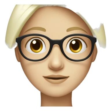 Pale Girl with dark blonde Haie and Blue-Green eyes with round glasses sticker