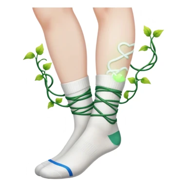 Moon white sport socks, glowing vines wrapped around ankles sticker