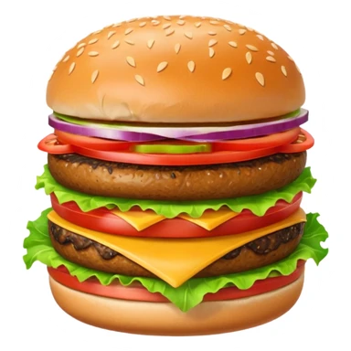 burger character with eyes and mouth sticker