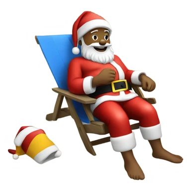Santa relaxing on the beach  sticker