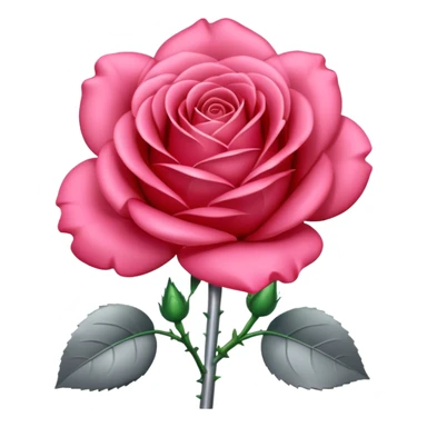 gray metal chrome rose, without green leaves, just flower sticker