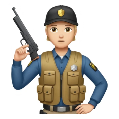 Fantasma con Glock en la mano izquierda, con gorra y un chaleco antibalas  sticker