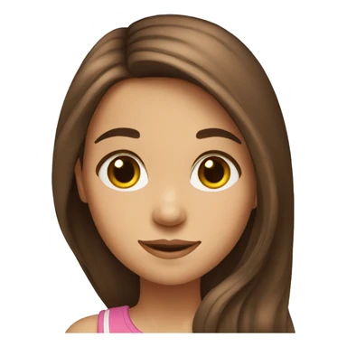 Pretty little girl with long brown hair  sticker