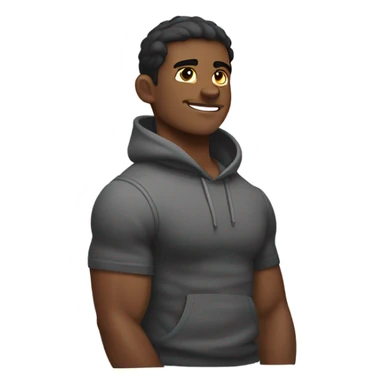 young muscle man with his hands behind his head in a relaxed pose sticker