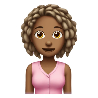 Olive￼ skin, toned, female, with dreadlocks that are brown, holding dog grooming, tools wearing a pink shirt ￼ sticker