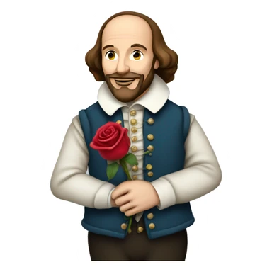 William Shakespeare holding-a-rose sticker
