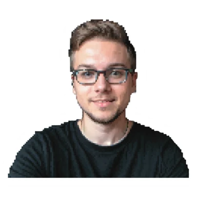 Content creator streaming and talking to camera sticker