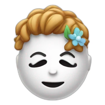 Mascot with a peace sign in the shape of a head sticker