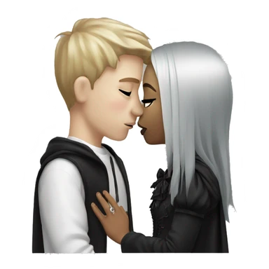 Gothic girl kissing white boy sticker