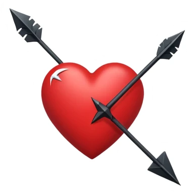 Black heart with arrow sticker