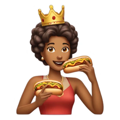 Queen eating hot dog sticker