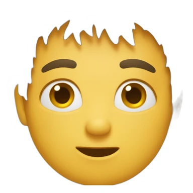 frazzled emoji no hair sticker