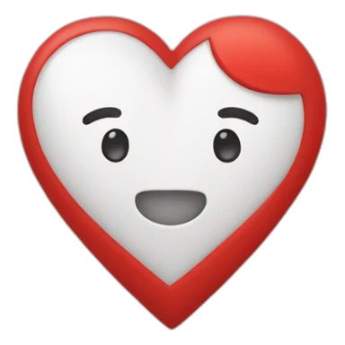 Corazón de un lado rojo y de otro blanco  sticker