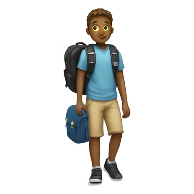 Boy leaving school sticker
