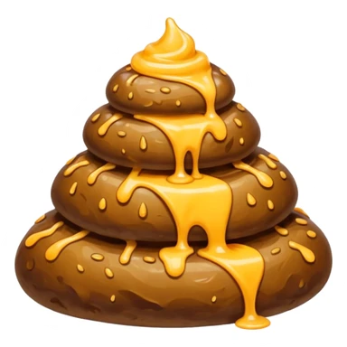 Poop with cheese drizzled on it  sticker
