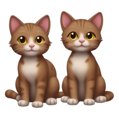 Cat furry brown and chibby sticker