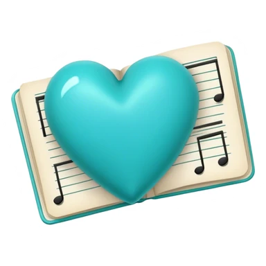 Turquoise heart and real notes sticker
