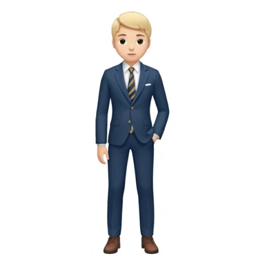 Young man, tailored trousers, a crisp button-down shirt, a blazer, and tie, portrait

 sticker