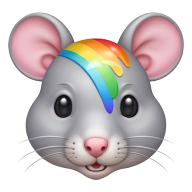 La cabeza de una rata gris claro con los bigotes de arcoíris  sticker
