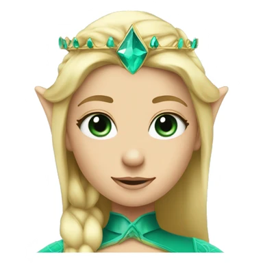 Teal eyed blonde princess with elf ears ad a crown sticker