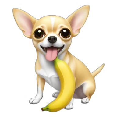 chihuahua eating banana sticker