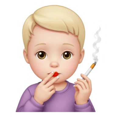 Baby smoking a cigarette sticker