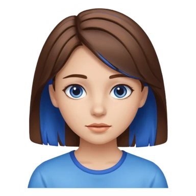 girl with brown hair with blue highlights in her hair sticker
