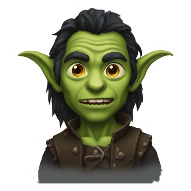 goblin dark hair sticker
