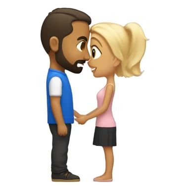 Puerto rican beard short hair with blonde girl kissing  sticker