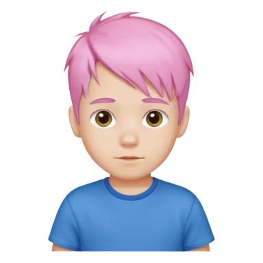 boy with baby pink hair ￼ sticker