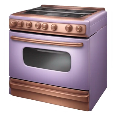 Realistic pastel purple and metallic copper vintage oven. sticker