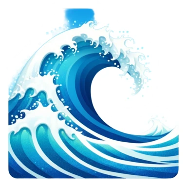 glitter wave ocean surf cian sticker
