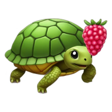 Rasberry on a turtle sticker
